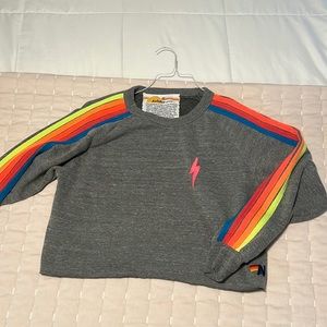 Aviator Nation Cropped Gray Crewneck